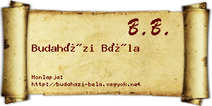 Budaházi Béla névjegykártya